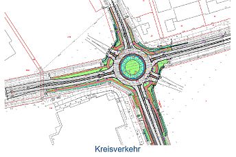 Skizze des Kreisverkehrs