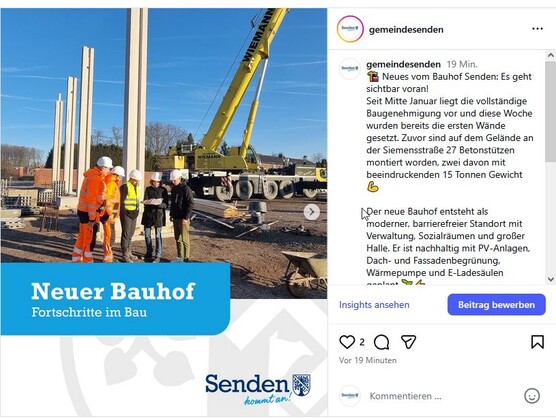 Screenshot Insta Bauhof-Beitrag Screenshot Insta, Bauhof-Beitrag