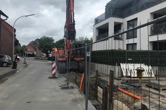 Schmutzwasserkanalverlegung in der Bakenstraße.