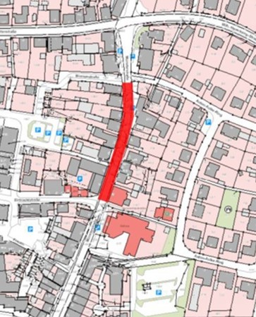 Bereich der Münsterstraße, in dem mit der Kanalsanierung begonnen wird