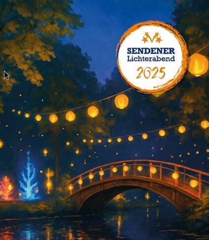 Plakat mit einer Beleuteten Brücke