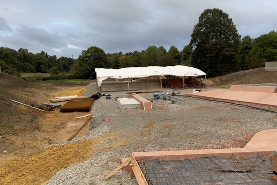 Schalung und Bewehrung der Skateelemente 1.