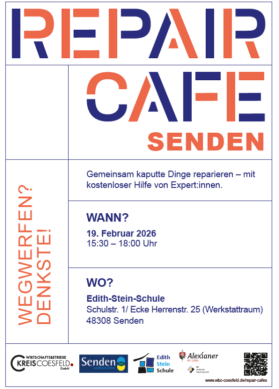 Repair Cafe am 19.02.2026 in der Werkstatt der Hauptschule