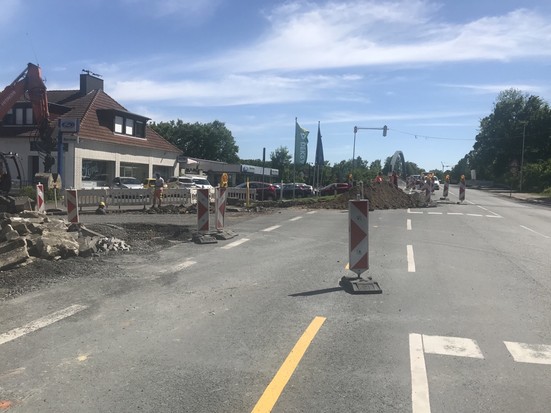 Ausbauarbeiten an der Straße