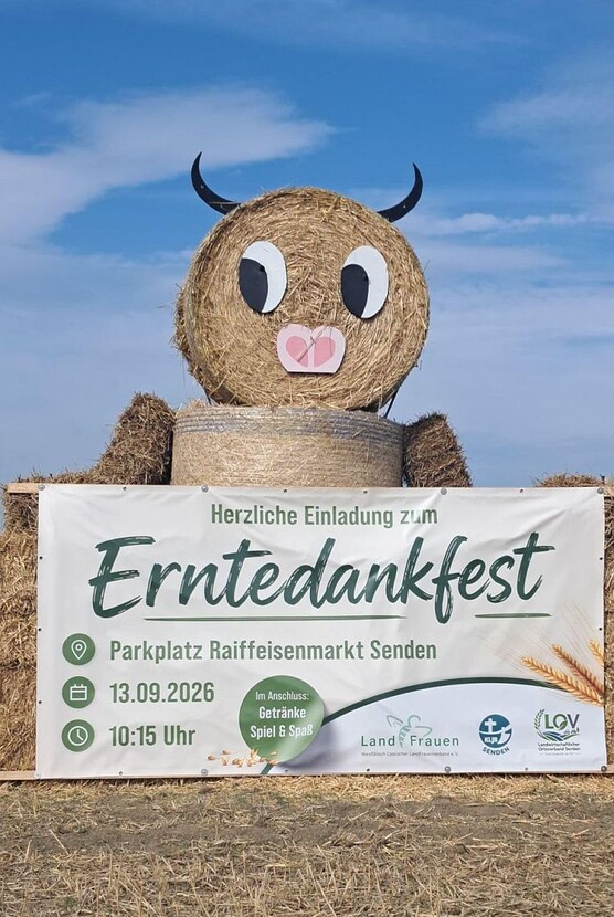 Gewerbeschau- Werbung aus Stroh Gewerbeschau- Werbung aus Stroh
