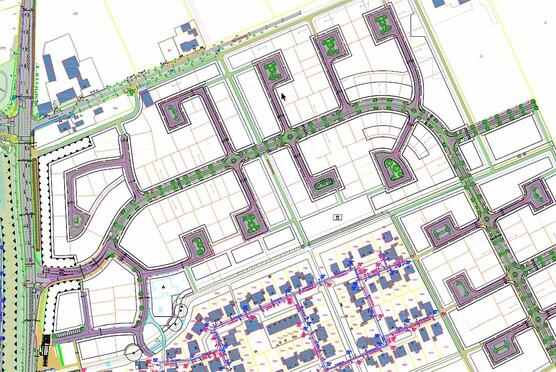 Ausschnitt aus dem Strassenausbauplan der Huxburg