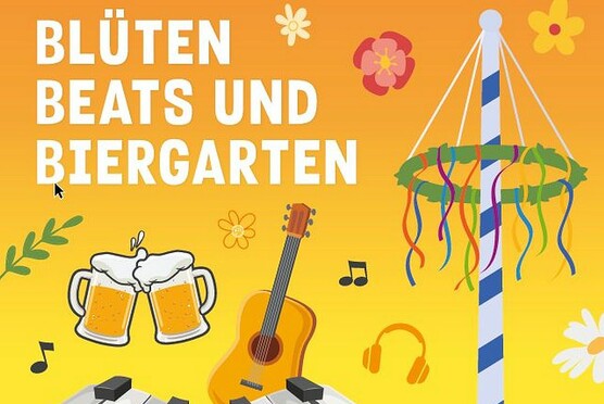 Plakat Blüten, Beats, Biergarten