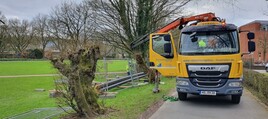 Lagerung des Material am Rande des Bürgerparks