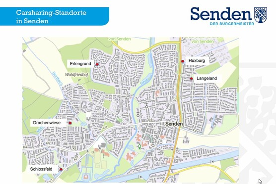 Karte der Carsharing Standorte