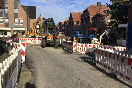 Der noch befahrbare Teil der Gartenstraße.